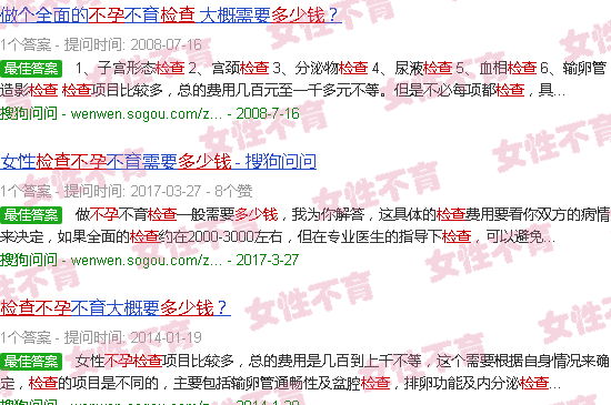 汕头检查不孕多少钱